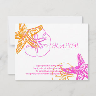 Tarjeta De Confirmación De Asistencia PixDezines 4,25" x 5,5" rsvp, estrella de mar para