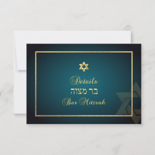 Tarjeta De Confirmación De Asistencia PixDezines Bar Mitzvah Detalles información verde