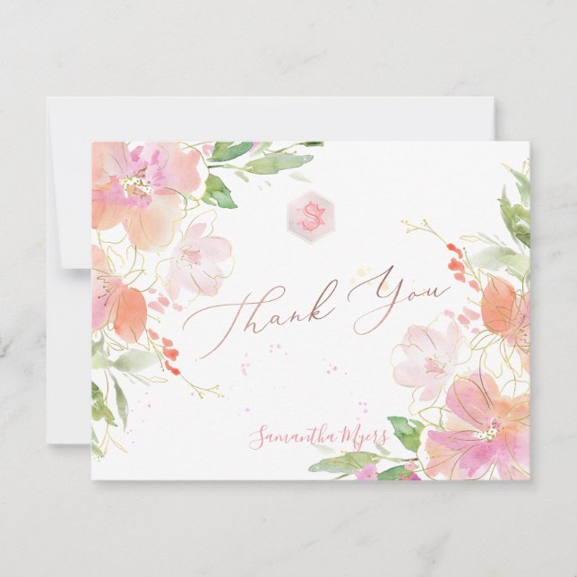 Tarjeta De Confirmación De Asistencia PixDezines Blushing Sweetpea Mitzvah Gracias ✡ (Anverso)