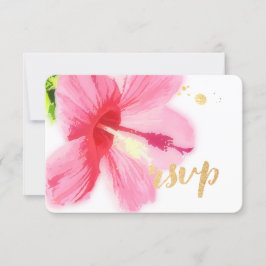 Tarjeta De Confirmación De Asistencia PixDezines hibiscus/floral/rsvp