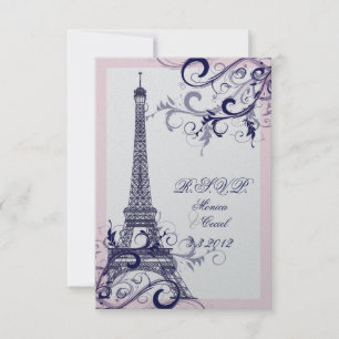Tarjeta De Confirmación De Asistencia PixDezines la tour eiffel/parís
