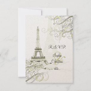 Tarjeta De Confirmación De Asistencia PixDezines la tour eiffel/paris