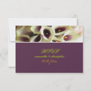 Tarjeta De Confirmación De Asistencia PixDezines, lirios de calla púrpura/diy