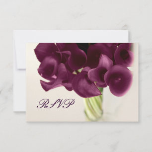 Tarjeta De Confirmación De Asistencia PixDezines, lirios de calla púrpura/diy