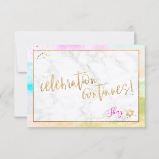 Tarjeta De Confirmación De Asistencia PixDezines Mitzvah ✡ Fiesta Resumen H2 Ola Pastel