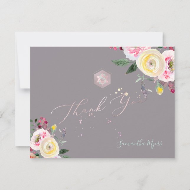 Tarjeta De Confirmación De Asistencia PixDezines Pastel Rosas Mitzvah Gracias ✡ (Anverso)
