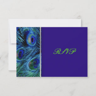 Tarjeta De Confirmación De Asistencia PixDezines pavo real psicodélico/cobalto azul