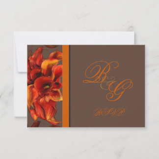 Tarjeta De Confirmación De Asistencia PixDezines quemó naranja calla lily