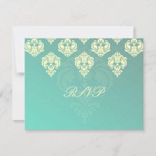 Tarjeta De Confirmación De Asistencia PixDezines Rossellini Damask RSVPs para 5x7 invita