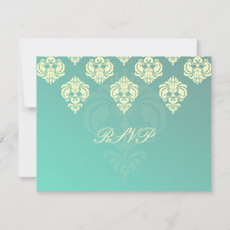 Tarjeta De Confirmación De Asistencia PixDezines Rossellini Damask RSVPs para 5x7 invita