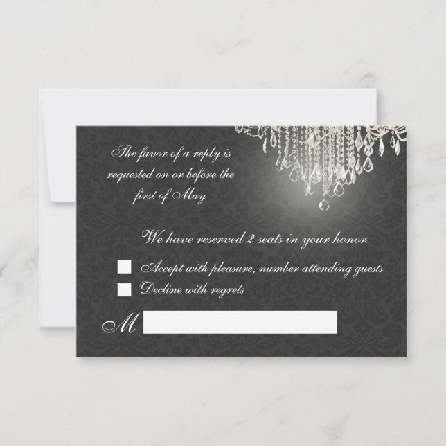 Tarjeta De Confirmación De Asistencia PixDezines rsvp, desiree damask (Anverso)