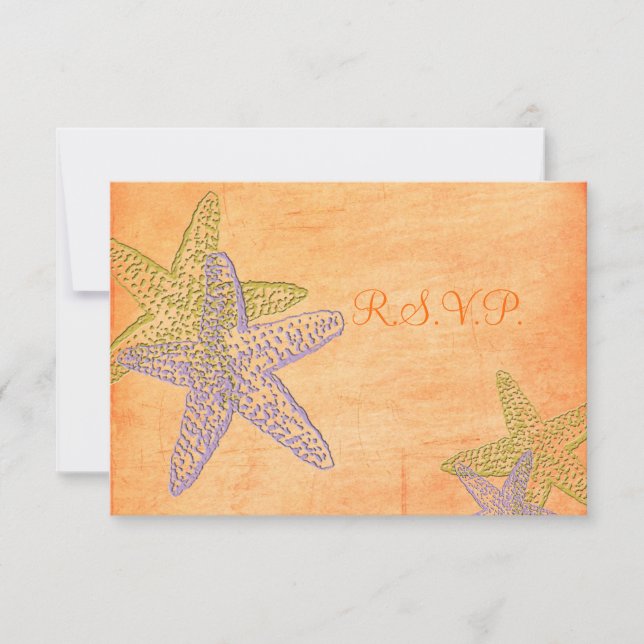 Tarjeta De Confirmación De Asistencia PixDezines rsvp, pez estrella para 5x7 (Anverso)