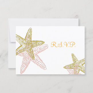 Tarjeta De Confirmación De Asistencia PixDezines rsvp, pez estrella para 5x7