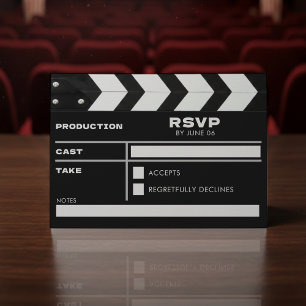 Tarjeta De Confirmación De Asistencia Pizarra de Claqueta de Cine
