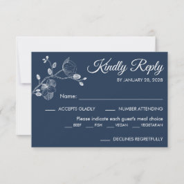 Tarjeta De Confirmación De Asistencia Platos modernos, florales y elegantes