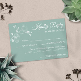 Tarjeta De Confirmación De Asistencia Platos modernos, florales y elegantes