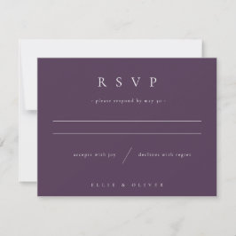 Tarjeta De Confirmación De Asistencia Plum Purple Boho I Boda Moderno