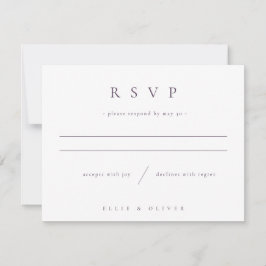 Tarjeta De Confirmación De Asistencia Plum Purple Boho Photo Boda Modern