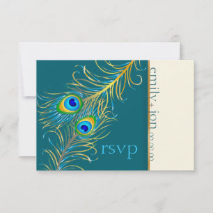 Tarjeta De Confirmación De Asistencia pluma de pavo real PixDezines/cian