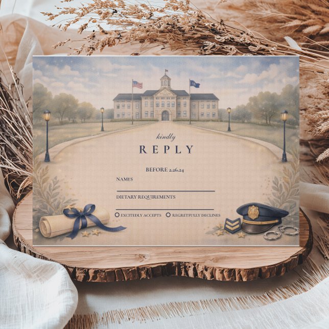 Tarjeta De Confirmación De Asistencia Police Academy Badge Ceremony Graduation (Subido por el creador)