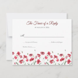 Tarjeta De Confirmación De Asistencia Poppy & Lavender Watercolor Floral Wedding