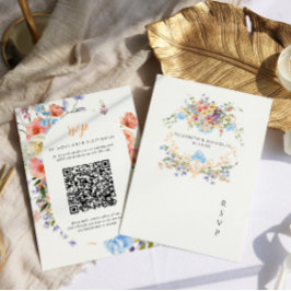 Tarjeta De Confirmación De Asistencia Pradera de flores silvestres | Crest de boda flora