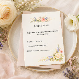 Tarjeta De Confirmación De Asistencia Prado de flores silvestres de lujo y florales past