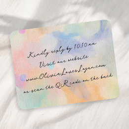 Tarjeta De Confirmación De Asistencia Preciosa Boda con Escritura Moderna Acuarela Abstr