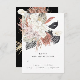 Tarjeta De Confirmación De Asistencia Premium Pampas Flor de hierba Tropical Elegante Ne