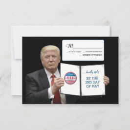 Tarjeta De Confirmación De Asistencia Presidente Trump  Costumbre de Boda Patriótica