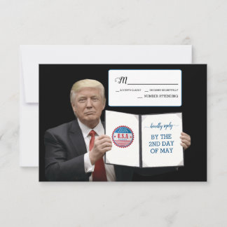 Tarjeta De Confirmación De Asistencia Presidente Trump  Costumbre de Boda Patriótica