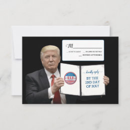 Tarjeta De Confirmación De Asistencia Presidente Trump 🎉 Costumbre Patriótica de Boda