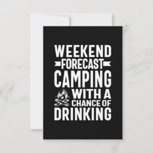 Tarjeta De Confirmación De Asistencia Previsión de fin de semana Camping con posibilidad