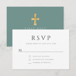 Tarjeta De Confirmación De Asistencia Primera comunión de chicos religiosos ecologistas