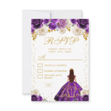 Princesa de Floral Púrpura Quinceañera
