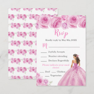 Tarjeta De Confirmación De Asistencia Princesa de flores en una elección de comida con u