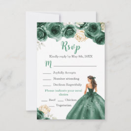 Tarjeta De Confirmación De Asistencia Princesa floral en una elección de comida de vesti