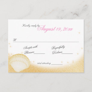 Tarjeta De Confirmación De Asistencia Protesta de las estrellas de la playa de Sparkle B