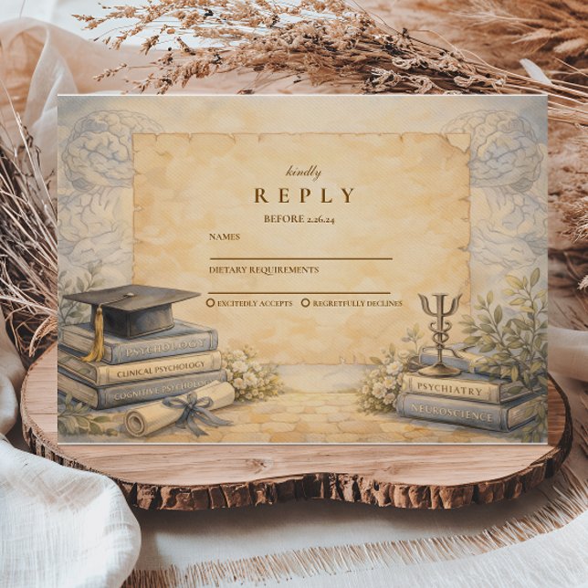 Tarjeta De Confirmación De Asistencia Psychology Graduation (Subido por el creador)