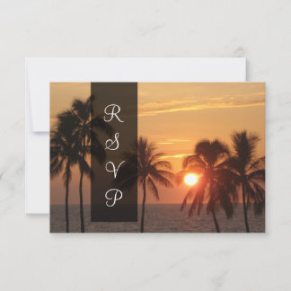 Tarjeta De Confirmación De Asistencia Puesta de sol de PixDezines en la playa de Mauna K