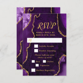 Tarjeta De Confirmación De Asistencia Purple and Gold Agate Meal Selection