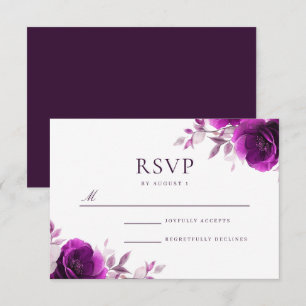 Tarjeta De Confirmación De Asistencia Purple Elegance Amethyst & Indigo, Lilac Boda