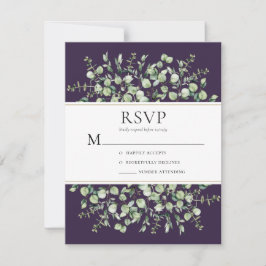 Tarjeta De Confirmación De Asistencia Purple Eucalyptus Wedding