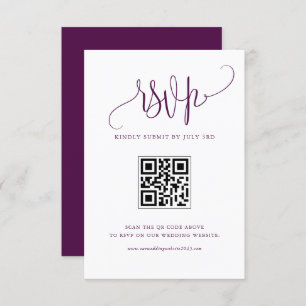 Tarjeta De Confirmación De Asistencia Purple We Do Modern Calligraphy Boda QR Code