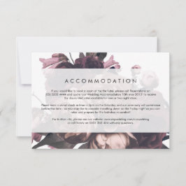 Tarjeta De Confirmación De Asistencia Púrpura Fantasía Rosa Floral Tarjeta de detalle Bo