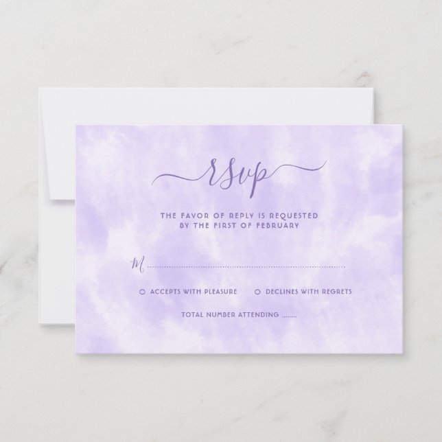 Tarjeta De Confirmación De Asistencia Púrpura Tye Bat Mitzvah (Anverso)