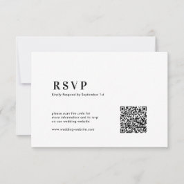 Tarjeta De Confirmación De Asistencia  QR Code Modern Minimalist Bold Typography Wedding