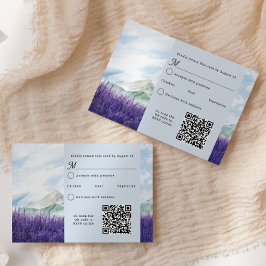 Tarjeta De Confirmación De Asistencia QR Código acuarela Boda de lavadora de montaña