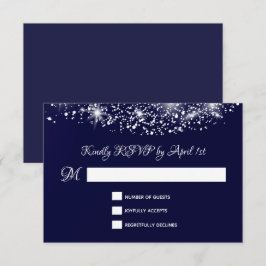 Tarjeta De Confirmación De Asistencia Quinceañera Deep Blue Starry Night Sky