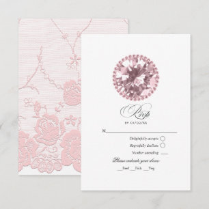 Tarjeta De Confirmación De Asistencia Quinceañera Diamante Rosa